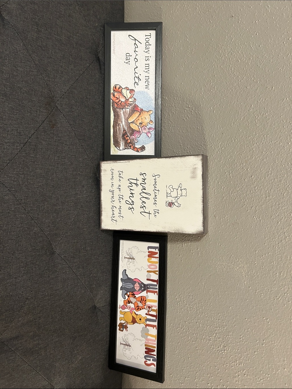 Set of 3 Winnie the Pooh Themed Wall Signs - Multicolor